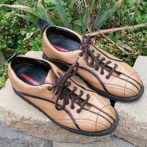 PRADA Men's Brown Leather Casual Dress / Bowling S